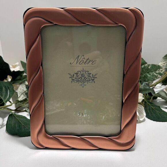 Notre Copper Picture Frame Home 5 X 7 Swirl Design Made in Korea - Picture 8 of 8